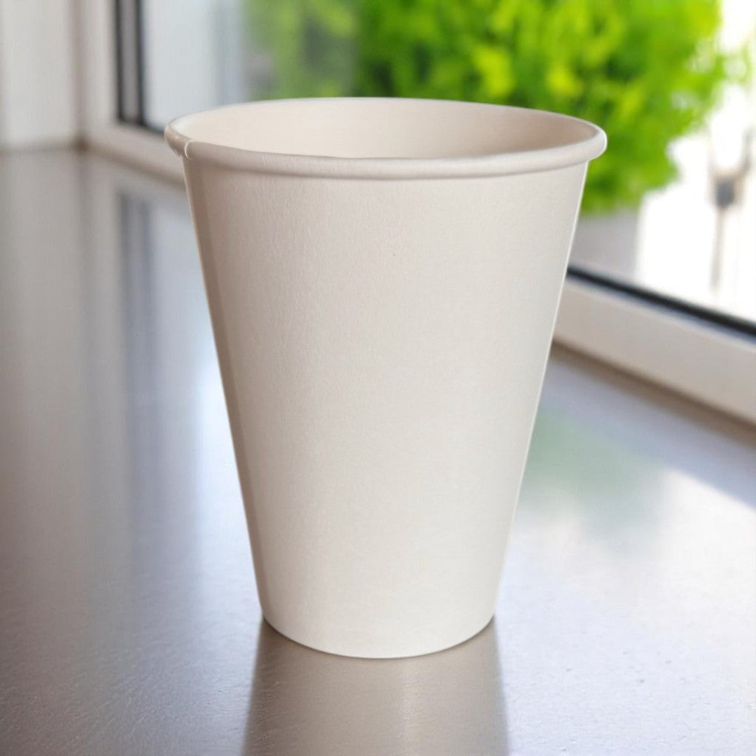 Grab N Go White 12oz Single Wall Paper Cups - Propus Packaging
