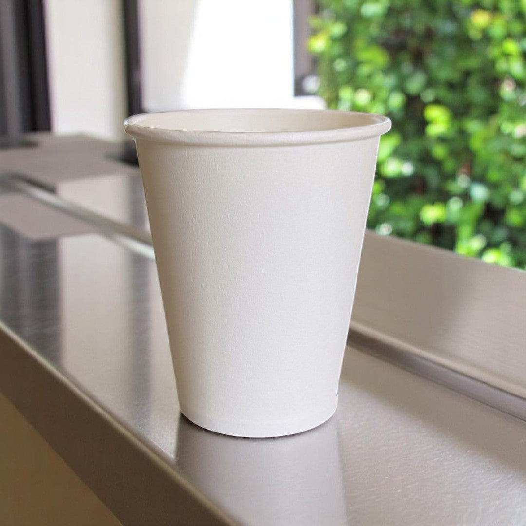 Grab N Go White 8oz Single Wall Paper Cups - Propus Packaging