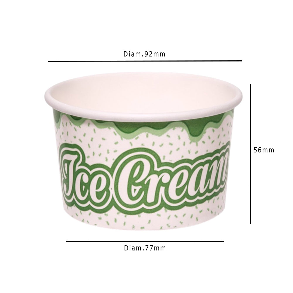 Grab N Go 8oz Ice Cream Tub With Print  Dimensions - Propus Packaging