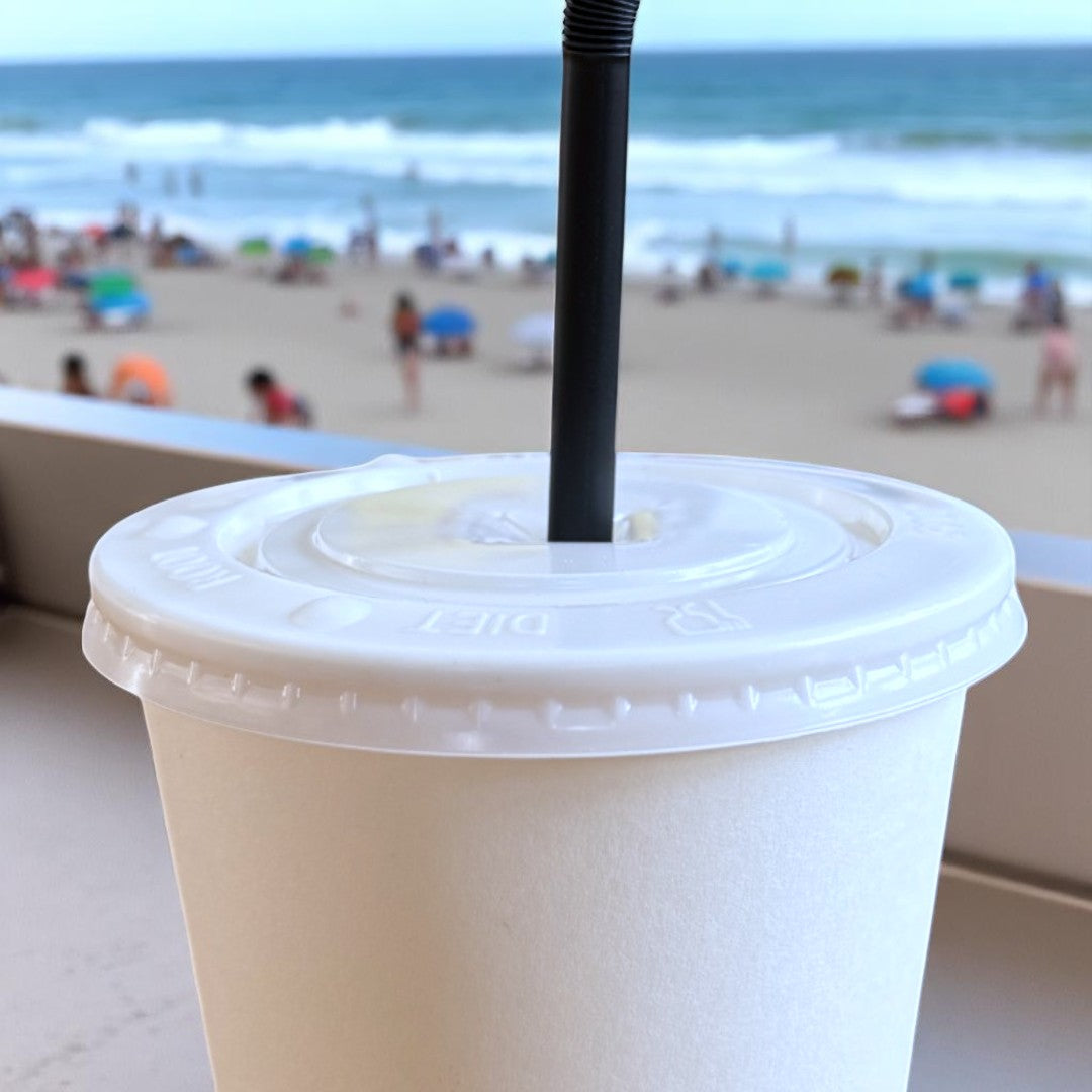 90mm Cup Lids With Straw Hole For 12oz/16oz Cup Front - Propus Packaging