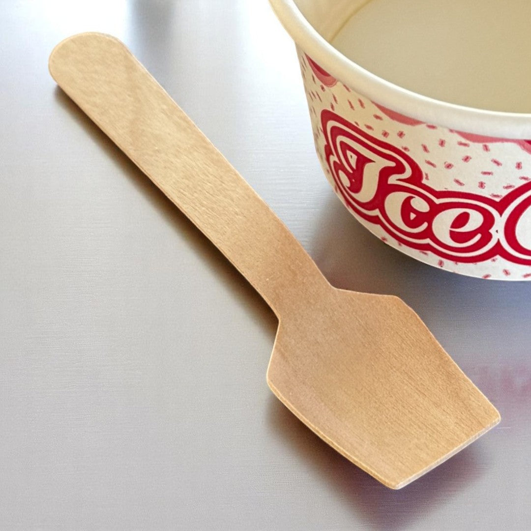 Birchwood Ice Cream Spoon 95mm Lifestyle - Propus Packaging 