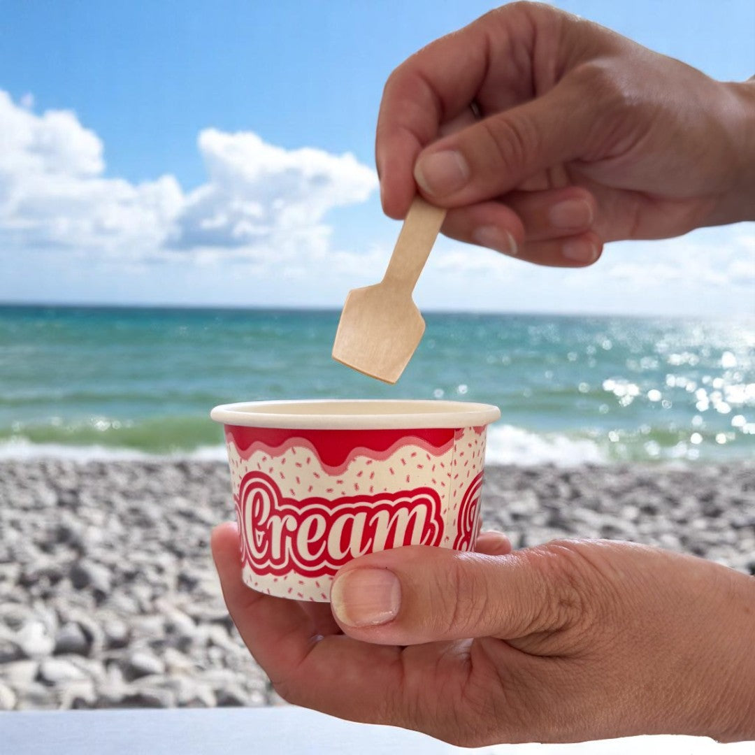 Birchwood Ice Cream Spoon 95mm Beach - Propus Packaging
