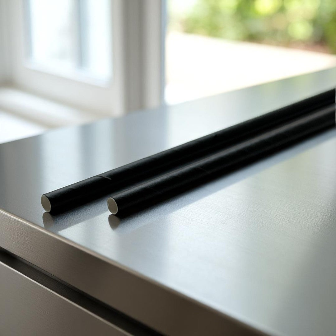 Jumbo Black Paper Straws 200x6mm - Propus Packaging