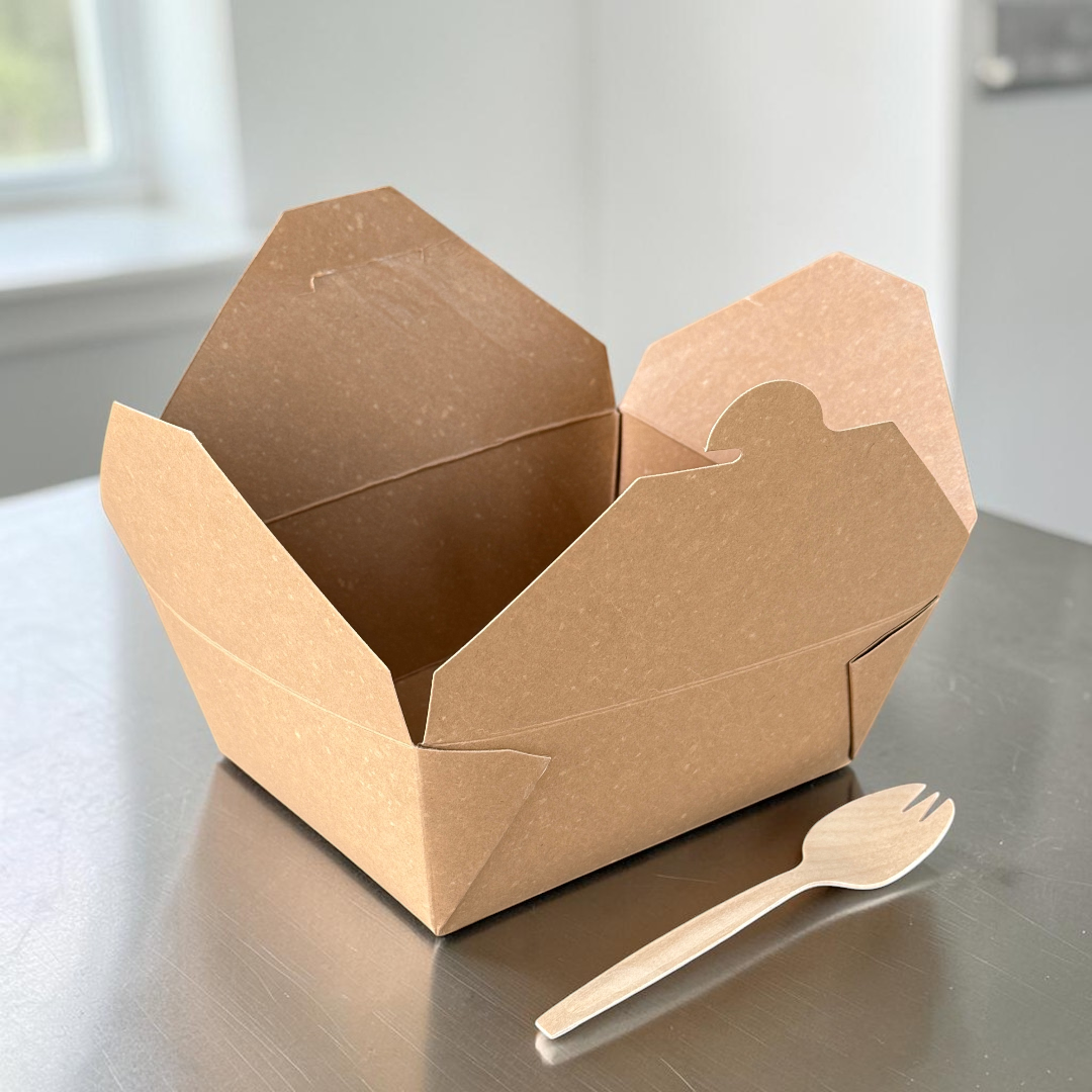 Kraft 1400ml Deli Meal Box No.8 Open - Propus Packaging