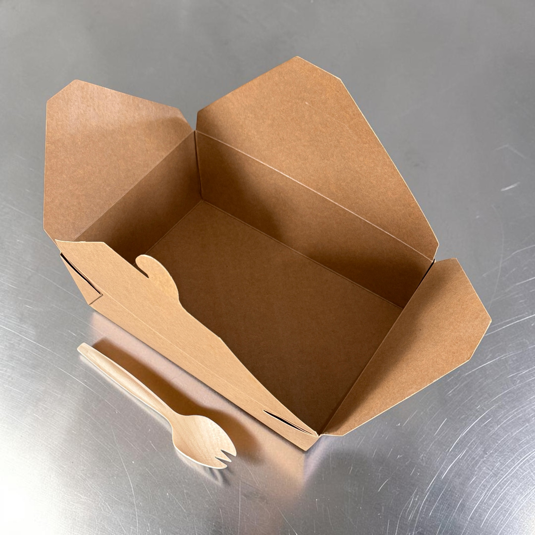 Kraft 2000ml Deli Meal Snack Box No.3 Inside - Propus Packaging