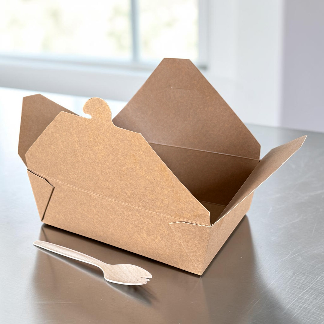 Kraft 2000ml Deli Meal Snack Box No.3 Open - Propus Packaging