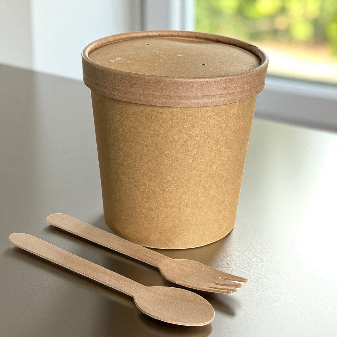 Kraft 26oz Round Tub Container With Kraft Lid - Propus Packaging