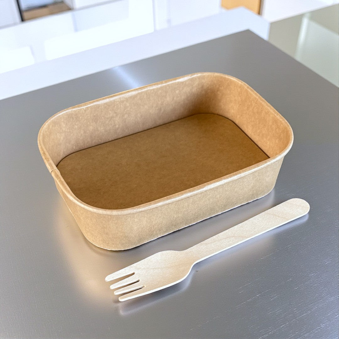 Kraft 500ml Rectangular Bowl Top - Propus Packaging