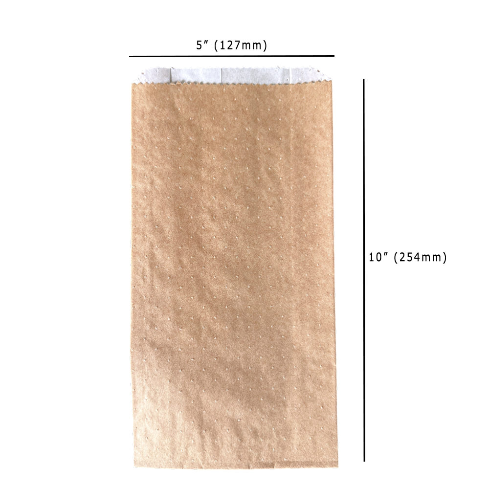 Kraft 5x10" Hot N Crispy Lined Food Bag Dimensions - Propus Packaging