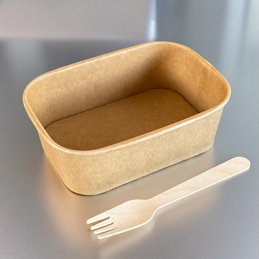 Kraft 750ml Rectangular Bowl Top - Propus Packaging 