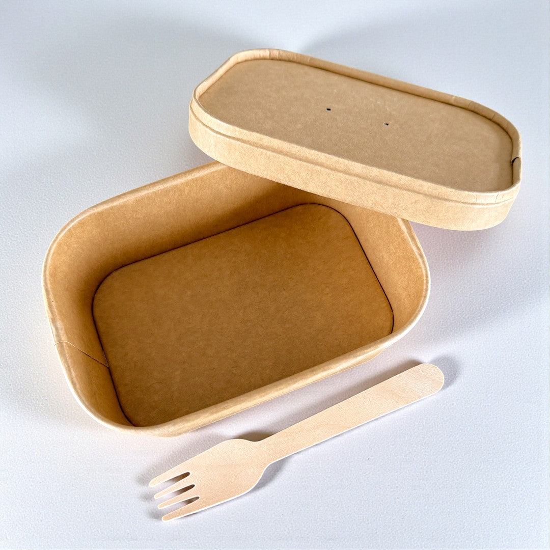 Kraft 750ml Rectangular Bowl With Kraft Lid Overview - Propus Packaging