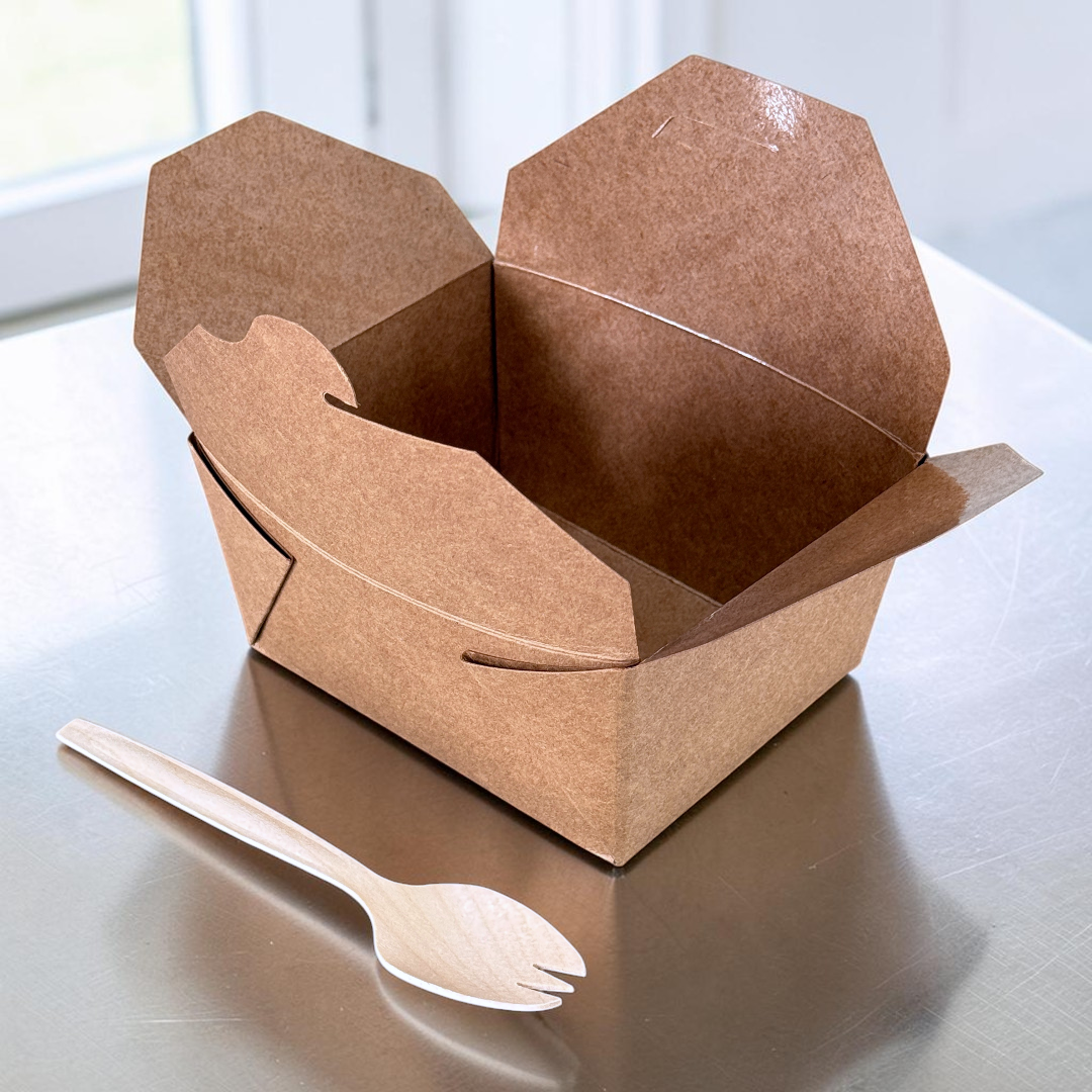 Kraft 800ml Deli Meal Box No.1 Open - Propus Packaging