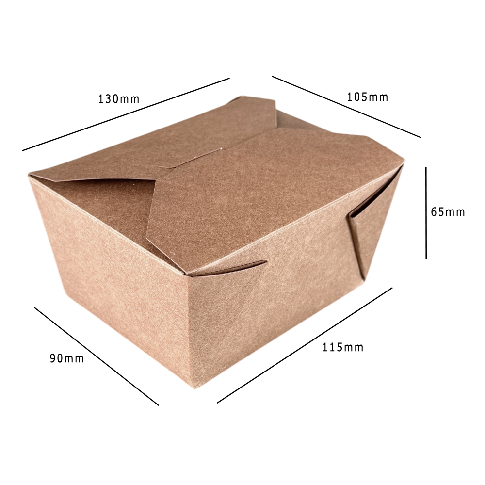 Kraft 800ml Deli Meal Box No.1 Dimensions - Propus Packaging