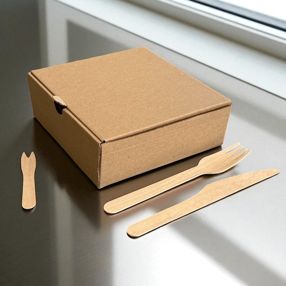 Kraft Chips Box 150x144x50mm Closed - Propus Packaging