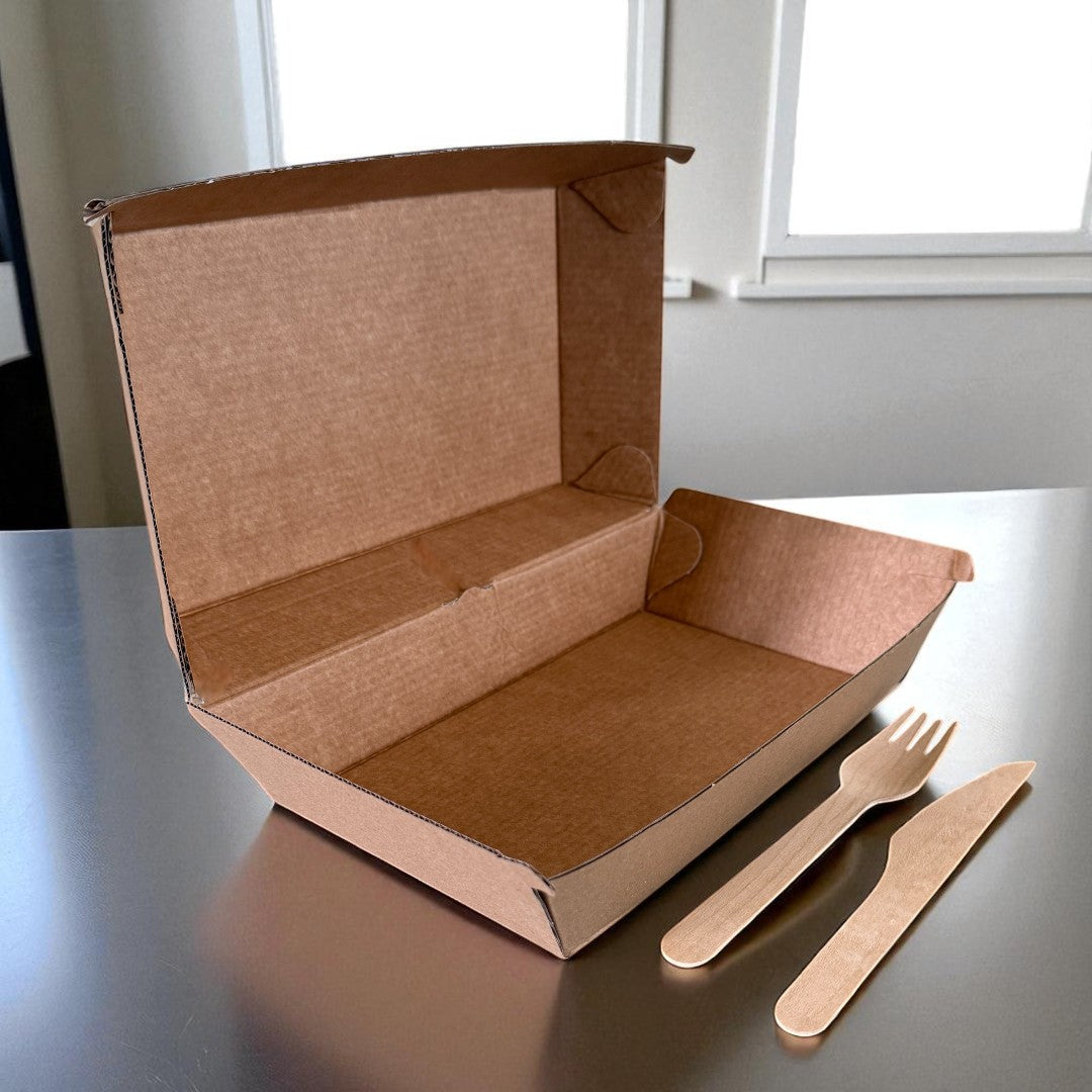 Kraft Clamshell Meal Box 200x125x84mm - Propus Packaging