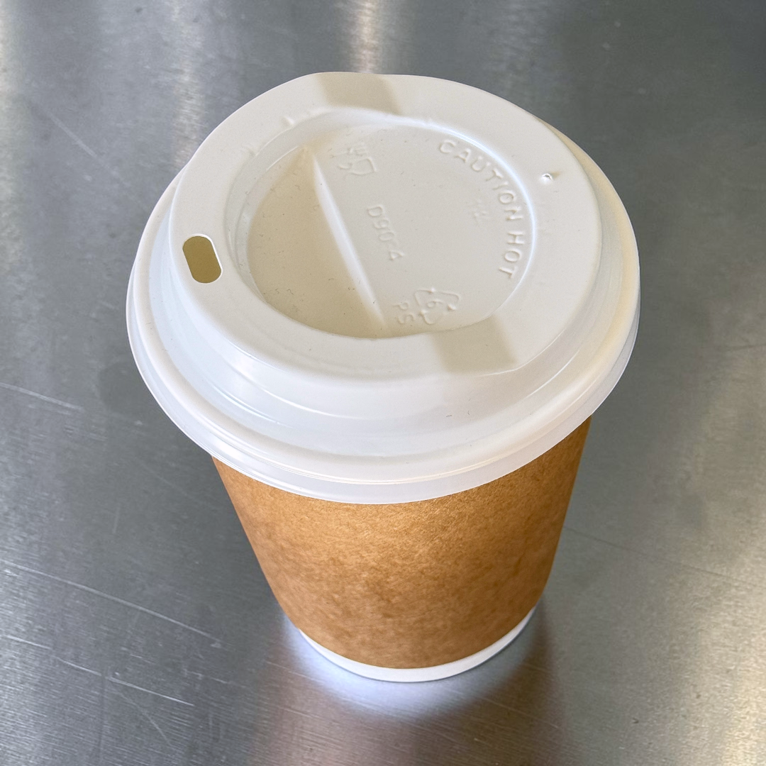 Kraft Double Wall 12oz Paper Cup With White Sip Lids Overview - Propus Packaging