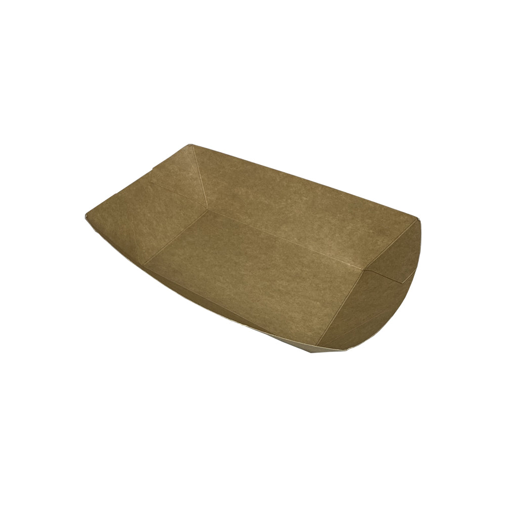 Small Kraft Food Tray 106x72x43mm Overhead - Propus Packaging