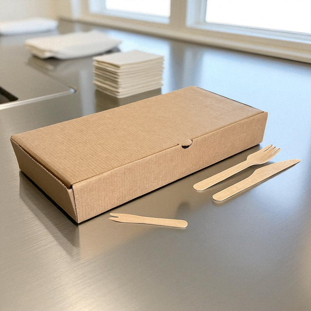 Kraft Large Fish & Chips Box 311x152x48mm Closed - Propus Packaging