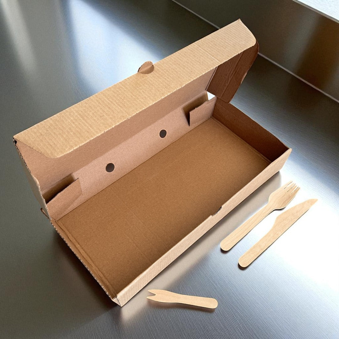 Kraft Large Fish & Chips Box 311x152x48mm Open - Propus Packaging