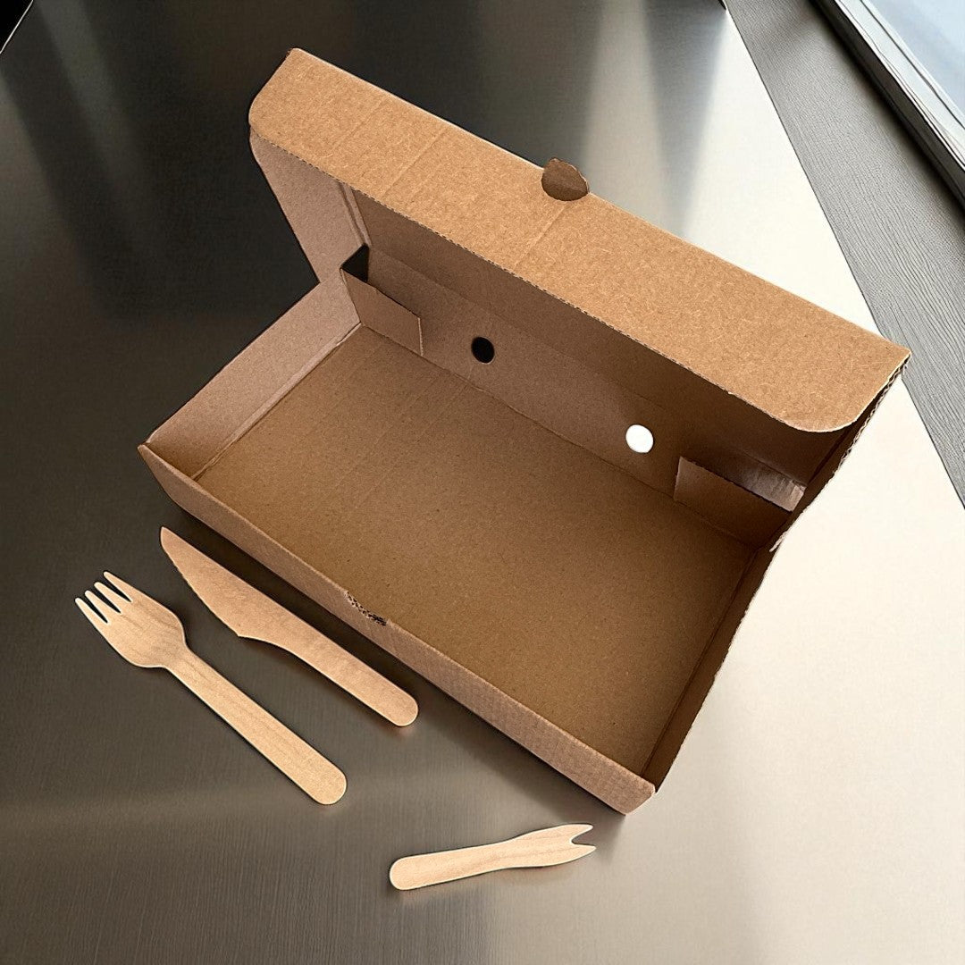 Kraft Medium Fish & Chips Box 270x152x50mm Open - Propus Packaging