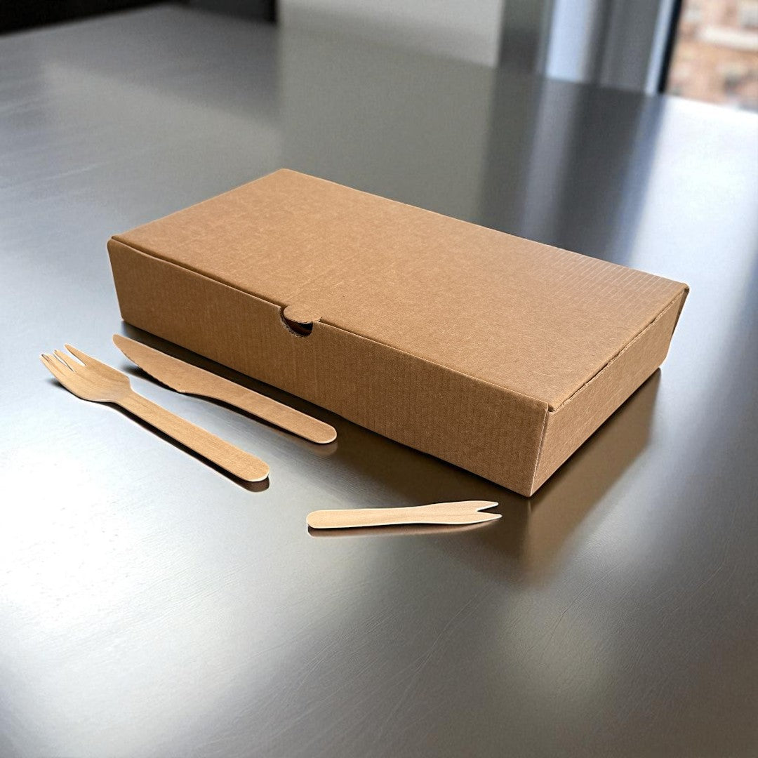 Kraft Medium Fish & Chips Box 270x152x50mm Closed - Propus Packaging