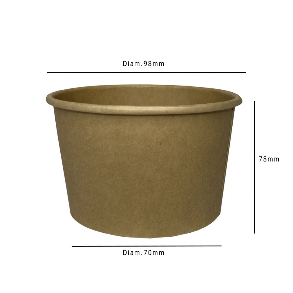 Kraft 12oz Round Tub Container Dimensions - Propus Packaging