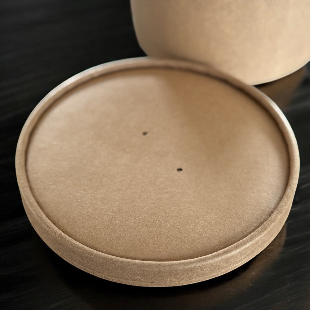 Kraft 150mm Round Vented Lid Pack 300 - Propus Packaging