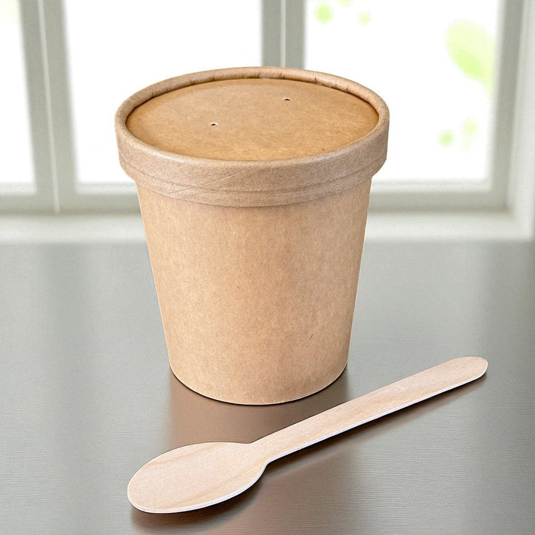 Kraft 16oz Round Tub Container With Kraft Lid - Propus Packaging