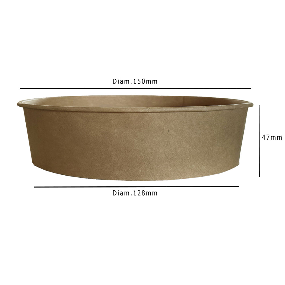 Kraft 500ml Round Bowl Dimensions - Propus Packaging
