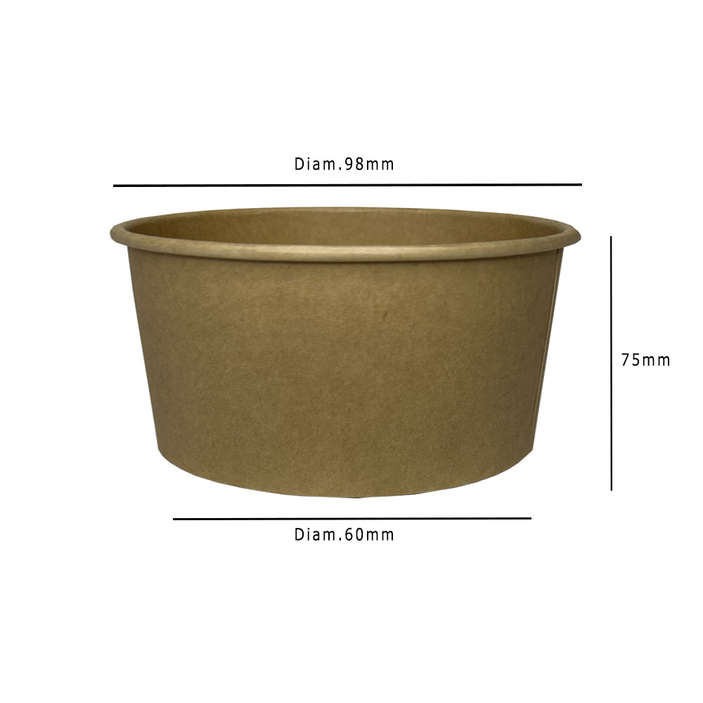 Kraft 8oz Round Tub Container Dimensions - Propus Packaging