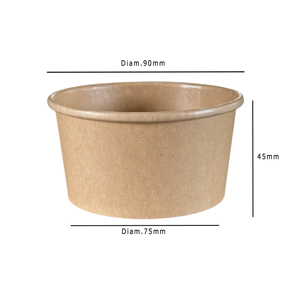 Kraft 8oz Round Tub Container With Kraft Lid Dimensions - Propus Packaging