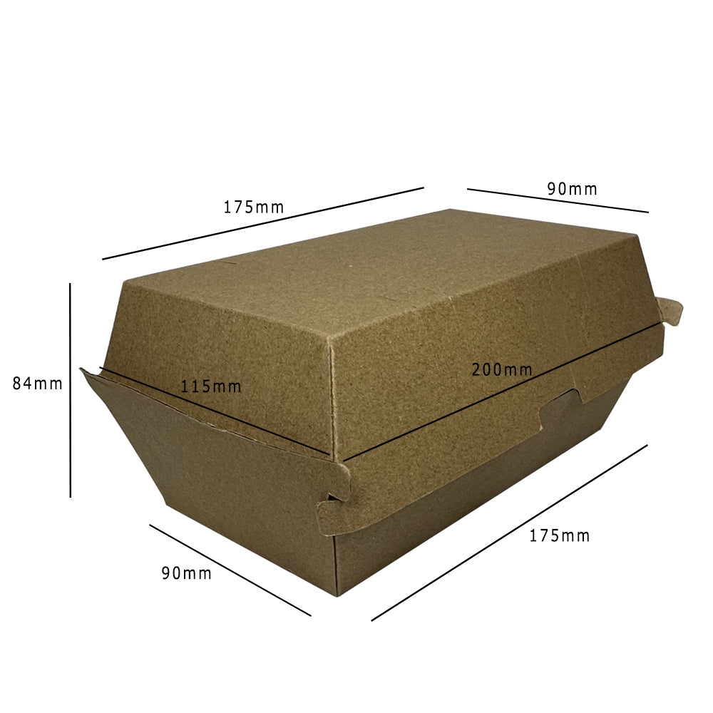 Kraft Clamshell Meal Box 175x90x84mm Pack 200 - Propus Packaging