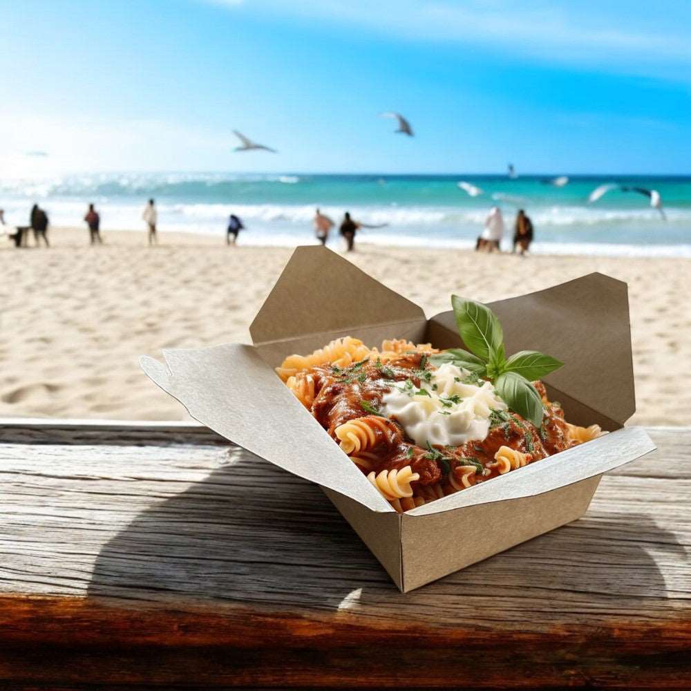 Kraft 1400ml Deli Meal Box 162x132mm Pack 200 - Propus Packaging