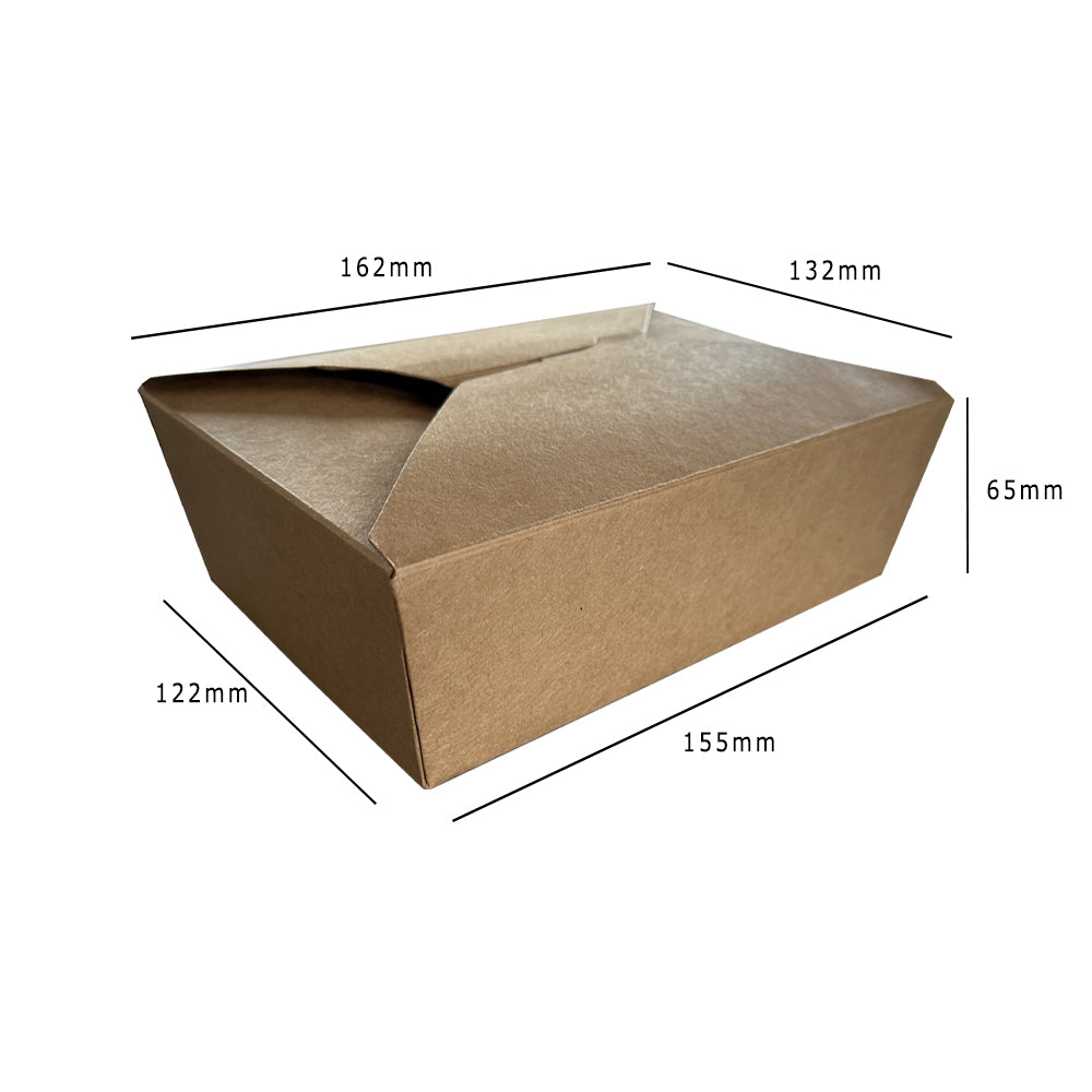 Kraft 1400ml Deli Meal Box 162x132mm Pack 200 - Propus Packaging