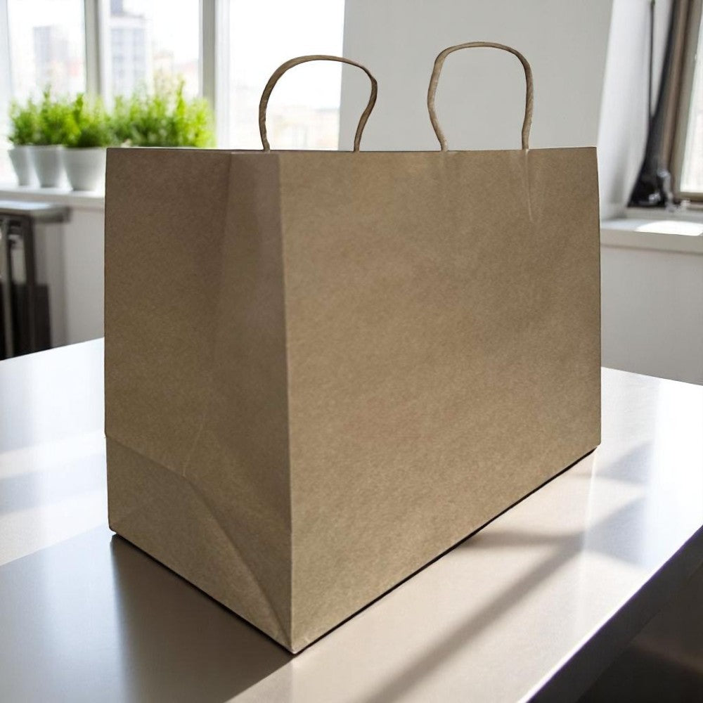 Kraft Paper Carrier Bag With Twist Handle 320x220x280mm - Propus Packaging