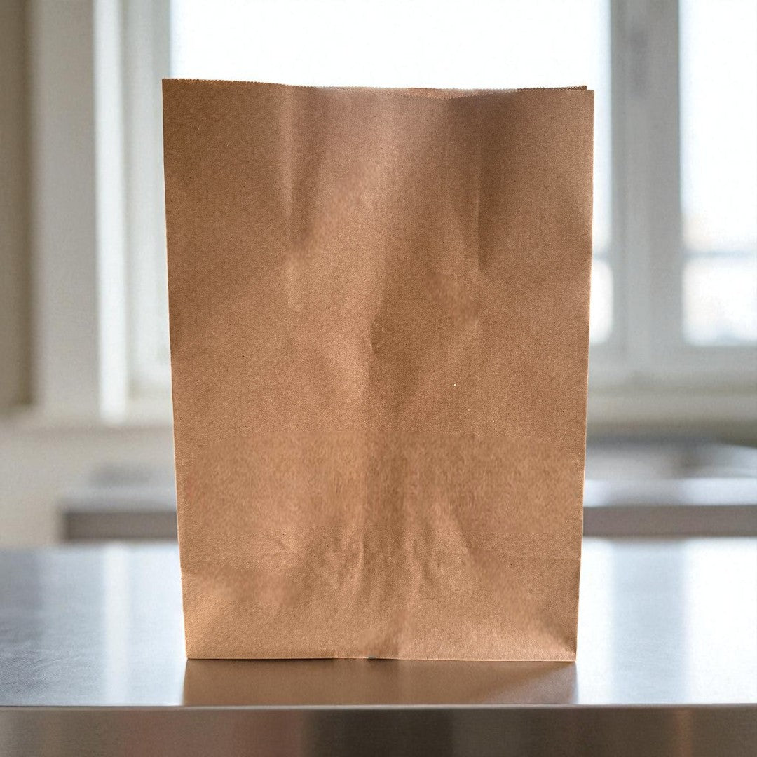 Large Kraft Paper Grab Bag 320x170x450mm Front - Propus Packaging