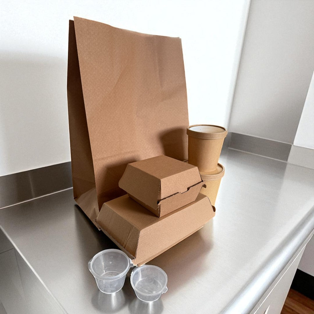 Large Kraft Paper Grab Bag 320x170x450mm Lifestyle - Propus Packaging