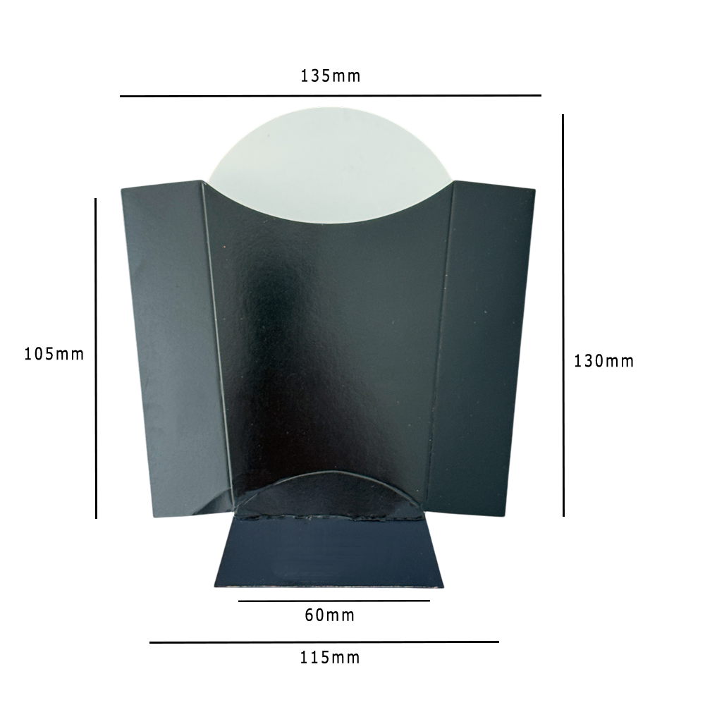 Medium Black Chip Scoop Dimensions - Propus Packaging