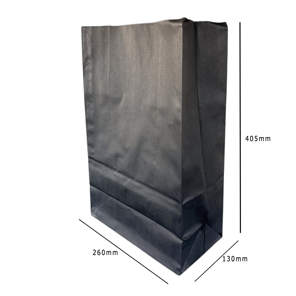 Medium Black Grab Bag 260x130x405mm Dimensions - Propus Packaging