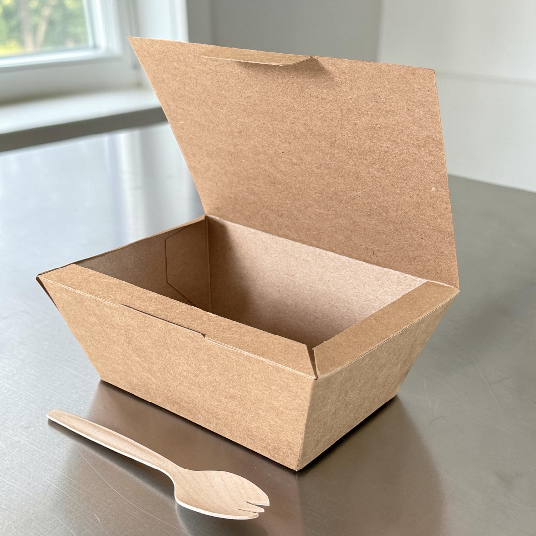 Medium Kraft Meal Box Open - Propus Packaging