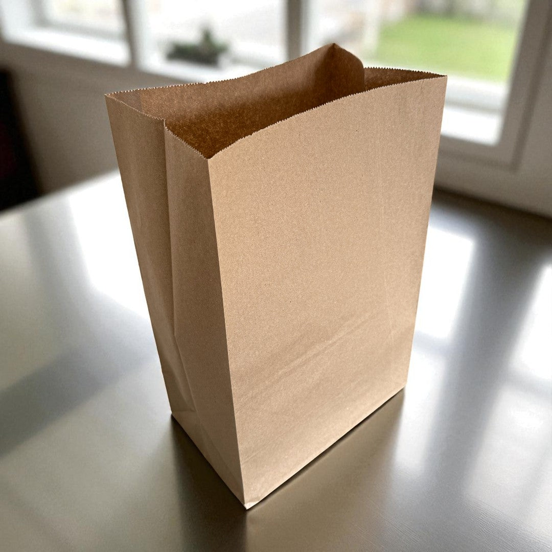 Medium Kraft Paper Grab Bag 250x160x400mm Open - Propus Packaging