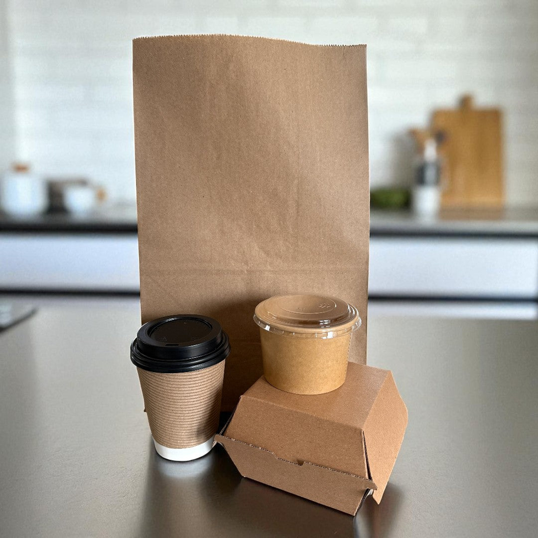 Medium Kraft Paper Grab Bag 250x160x400mm Lifestyle - Propus Packaging