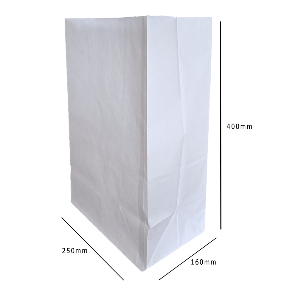 Medium White Paper Grab Bag 250x160x400mm Dimensions - Propus Packaging