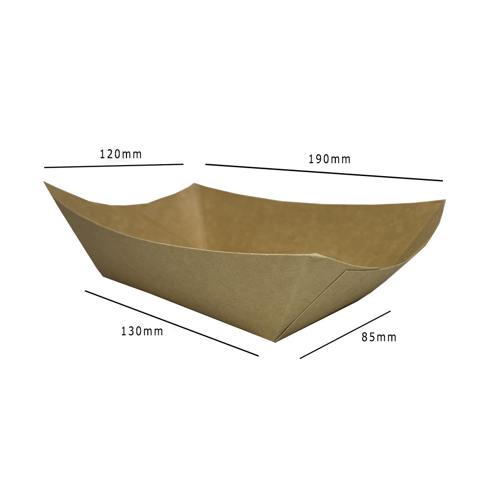 Medium Kraft Food Tray 130x85x55mm Dimensions - Propus Packaging