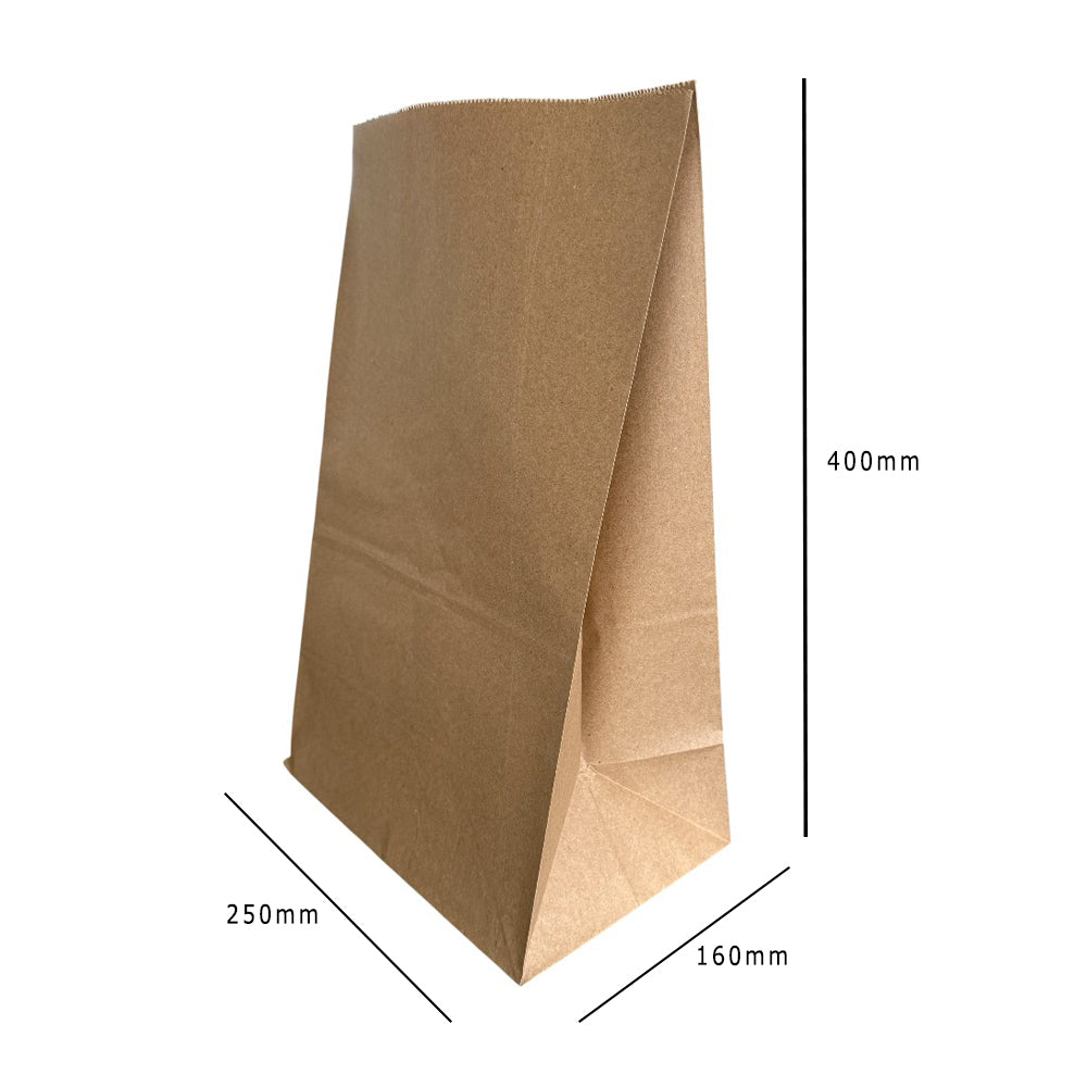 Medium Kraft Paper Grab Bag 250x160x400mm Dimensions - Propus Packaging