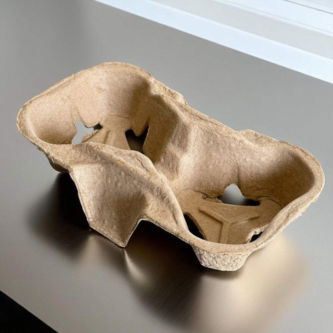 Moulded Pulp Fibre 2 Cup Carrier Tray - Propus Packaging