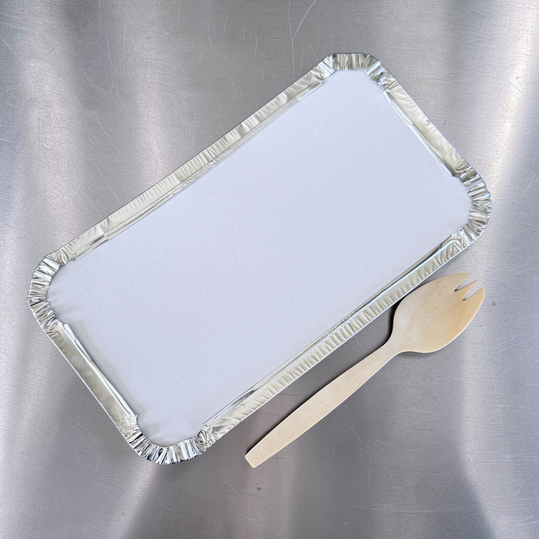 No.6a Aluminium Foil Container With Foil Lined Poly Board Lid Closed - Propus Packaging
