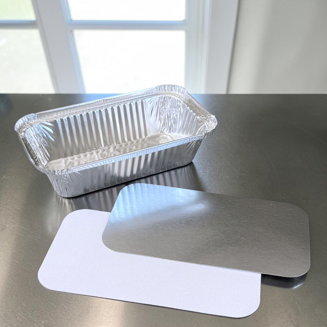 No.6a Aluminium Foil Container With Foil Lined Poly Board Lid Open - Propus Packaging
