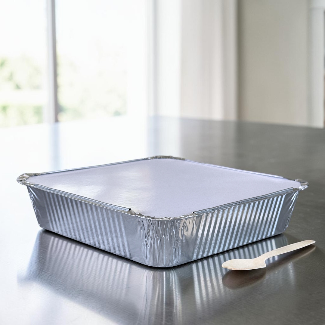 No.9 Aluminium Foil Deep Container With Foil Lined Poly Board Lid Pack 200 - Propus Packaging