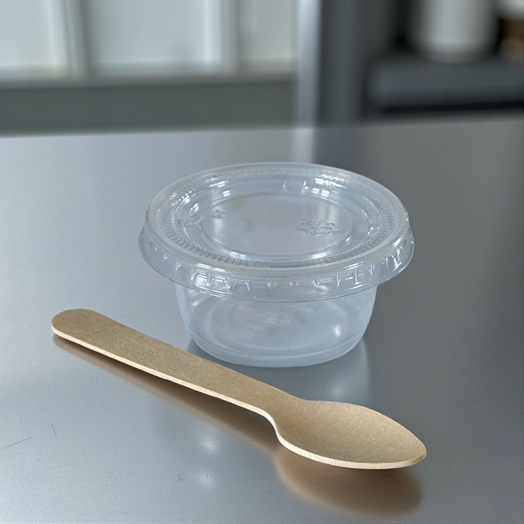 PET Clear 2oz Sauce Pot With Lid Closed - Propus Packaging